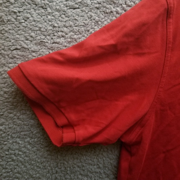 Murano Men's L Liquid Luxury Red Short Sleeve Polo 100% Cotton 47" 27.25" 10" - Picture 3 of 10